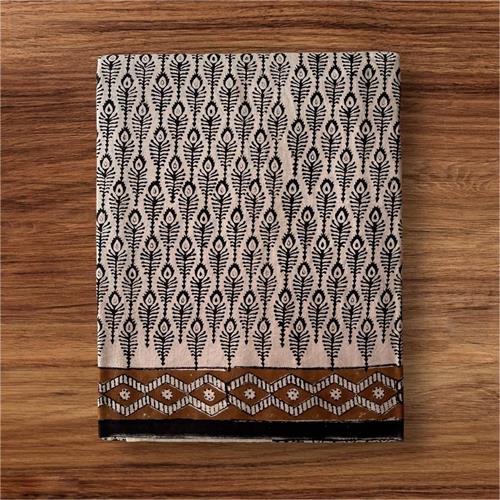 Mulmul Cotton Hand Block Printed Sarees