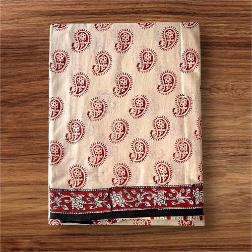 Mulmul Cotton Hand Block Printed Sarees
