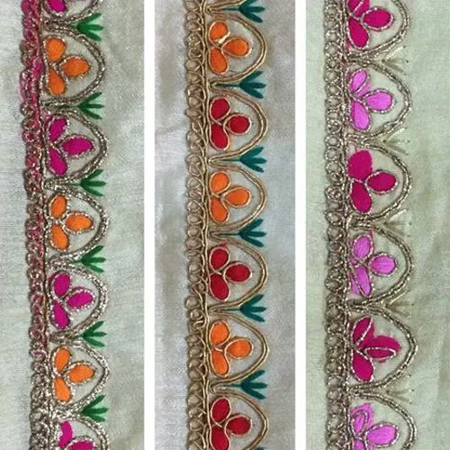 Embroidery Work with Border Laces