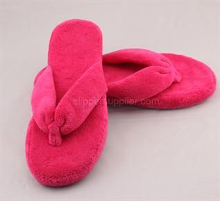 ladies microtowelling toe thong slipper