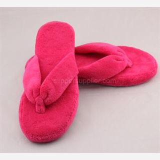 ladies microtowelling toe thong slipper