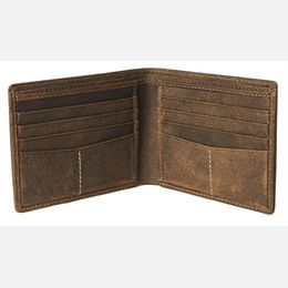 Leather Passport Holder Travel Bifold Wallet For Men