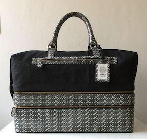 Printed Leather Luggage Bag