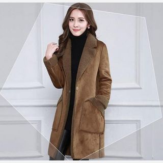 Women Brown Suede Coat