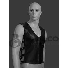 Men's Black Leather Vest