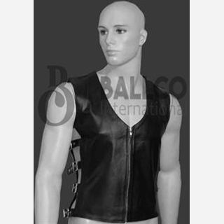 Men's Black Leather Vest