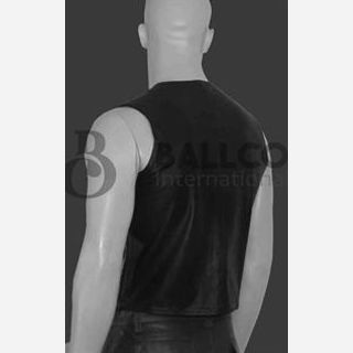 Men's Black Leather Vest