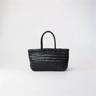 Women Black Woven Leather Bags