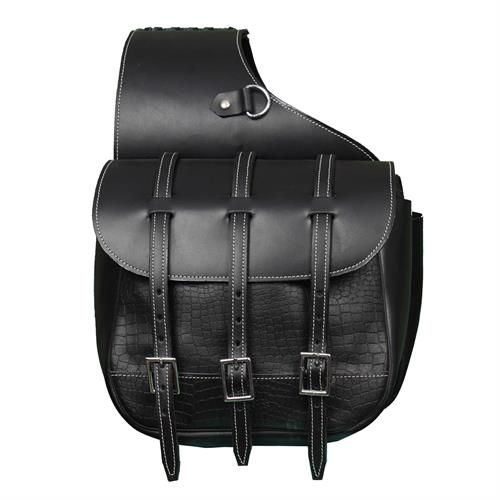 Black Leather Saddle Bag