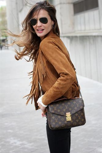 Women Tan Western Fringes Suede Leather Jacket