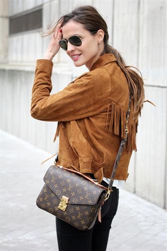 Women Tan Western Fringes Suede Leather Jacket