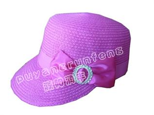 paper straw hat , pink