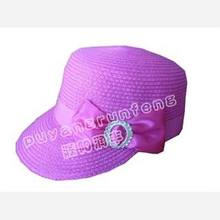 paper straw hat , pink