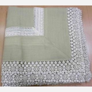 100% Wool + Cotton lace embroidery, Rich Cream