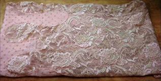 Viscose + Nylon Lace Embroidery, Peach Cloud