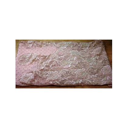 Viscose + Nylon Lace Embroidery, Peach Cloud