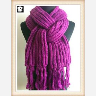 Purple knitted scarves