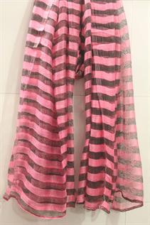 100% Polyester, Pink Black stripes