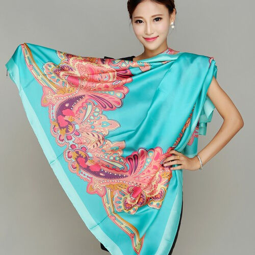  Ladies Printed 100% Silk Scarves