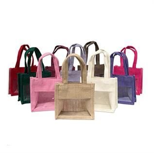 Transparent Jute Bag with PVC Window