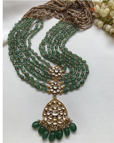 Elegant Long Rani Haar and Quartz Beads