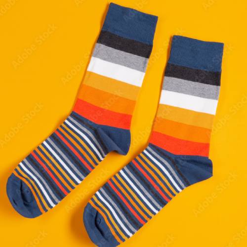 Men Multi-colored Striped Sock