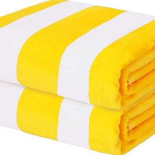 Yellow Striped Beach Blankets