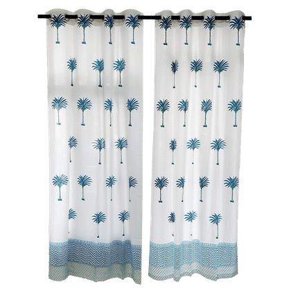 Palm Polka Cotton Grommet Curtains