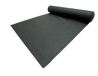 120 gsm, Rayon or Nylon flock onto 100% Polypropylene, Dyed (Black), Non woven backer