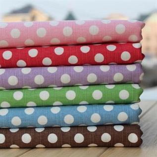 180 gsm, 100% Cotton Polka Dot Print Fabric, Slub fabric, Home Textile, Curtain, cover