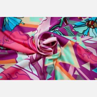 Polyester Flock Printed Fabric