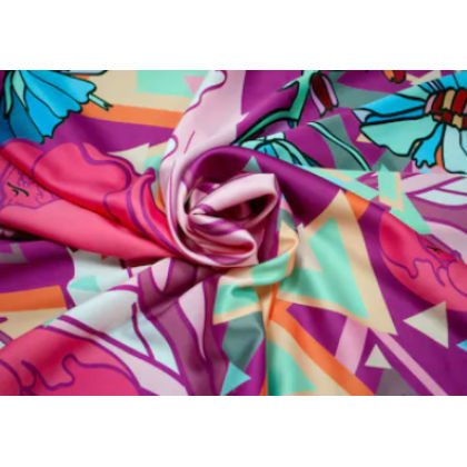 Polyester Flock Printed Fabric