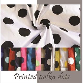Polka Printed Taffeta Fabric