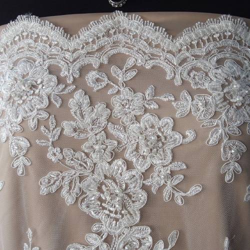 Embellished lace clearance fabric