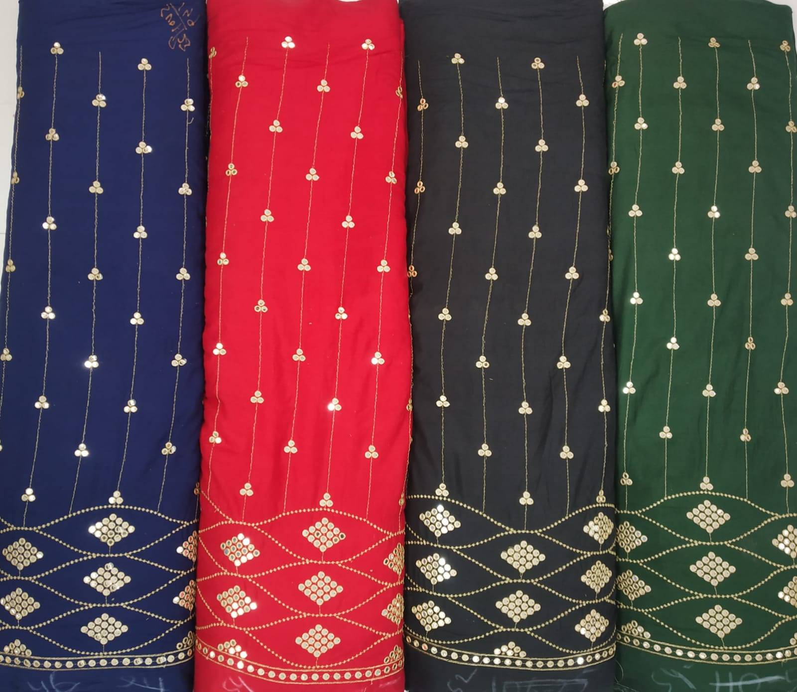 Rayon Zari Embroidery Fabric