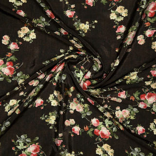 Silk Polyester Blend Printed Fabric