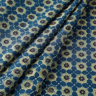 Cotton Knitted Dyed & Block Printed Fabric