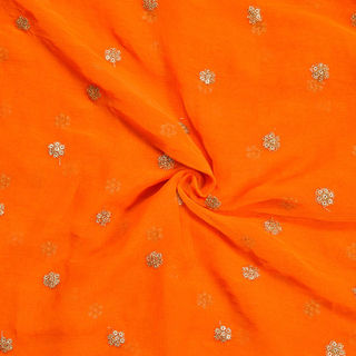 Polyester Orange Embroidery Chiffon Fabric