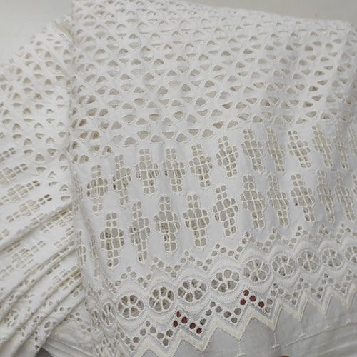 White cotton chikankari clearance fabric