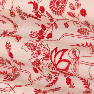 Cotton Woven Embroidered Fabric
