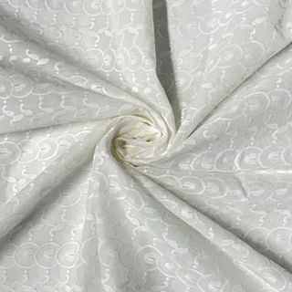 Cotton Chikankari White Dyed Woven Fabric