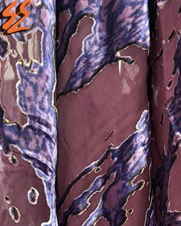 Burnout Printed Velvet Fabric