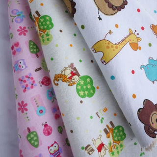 Brushed Flannel Fabric with Baby Prints