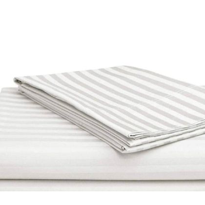 Satin Patti Stripe White Cotton Fabric