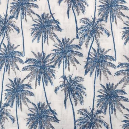 Linen Bamboo Blend Woven Printed Fabric