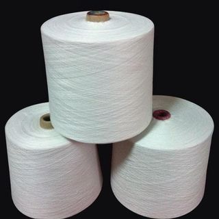 Raw White Cotton Polyester Yarn