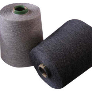 100% Recycle Polyester Black Spun Yarn.