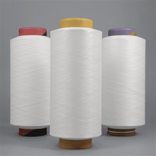 White Sim Drawn Textured Yarn