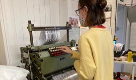 Hannah Bentley at Bristol Weaving Mill. Pic: UKFT