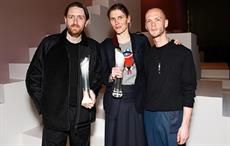 2016/17 IWP menswear winners Ben Cottrell and Matthew Dainty of Cottweiler, with womenswear winner Gabriela Hearst (center). Courtesy: The Woolmark Company